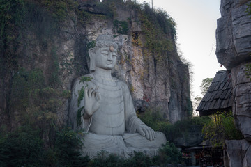 Fototapeta na wymiar Grottoes and Buddhas in Songcheng, Hangzhou City, Zhejiang Province, China