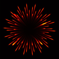 Circle Fireworks orange background. Vector stock illustration for poster or card