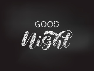 Fototapeta na wymiar Good night brush lettering. Vector stock illustration for card or poster