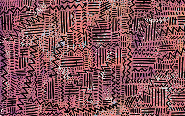 Modern multicolor spotted pop art digital composition with lines, dots and arrows.