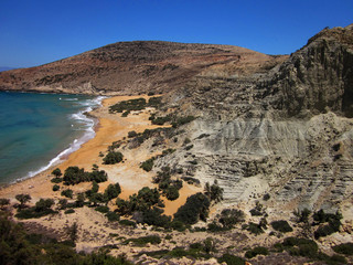 Landscape in Potamos Beach area. Gavdos Island. Libyan Sea. Greece. 