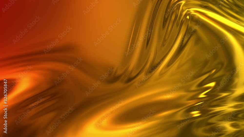 Aufkleber animated metalic gradient in 4k. 3d render of wavy cloth surface that forms ripples like in liquid m
