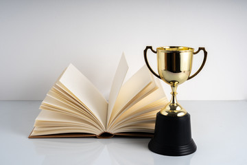 Book with low light for educational concept.