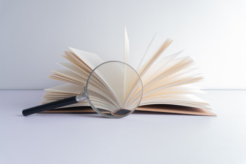 Book with low light for educational concept.