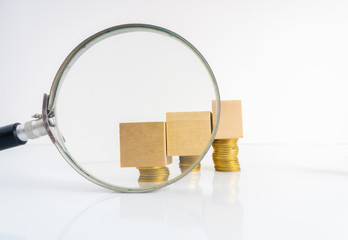 Coins stacking with financial concept.