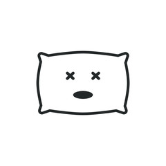 Dead pillow border icon on white background. Emotions 