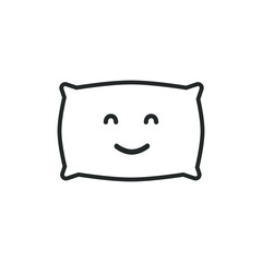 Smile pillow border icon on white background. Emotions. Happy Pillow