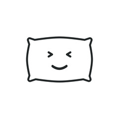 Smile pillow border icon on white background. Emotions. Happy Pillow