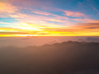 aerial view of mountain with beautiful scenery.