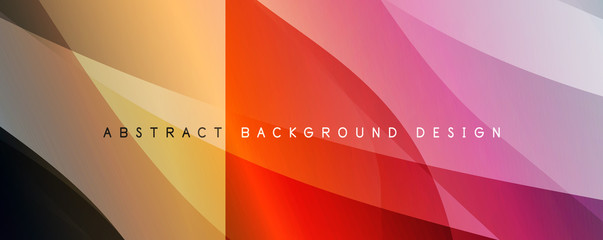 Wave liquid style lines with shadows and light on gradient background