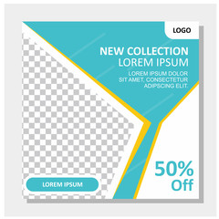 Social media post square banner template for digital marketing and promotion product.