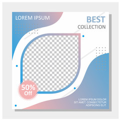 Social media post square banner template for digital marketing and promotion product.