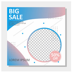 Social media post square banner template for digital marketing and promotion product.