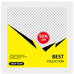 Social media post square banner template for digital marketing and promotion product.