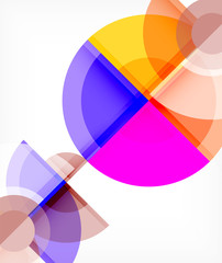 Obraz premium Abstract background, circle and triangle design round shapes overlapping. Geometric trendy template. Vector Illustration For Wallpaper, Banner, Background, Card, Book Illustration, landing page