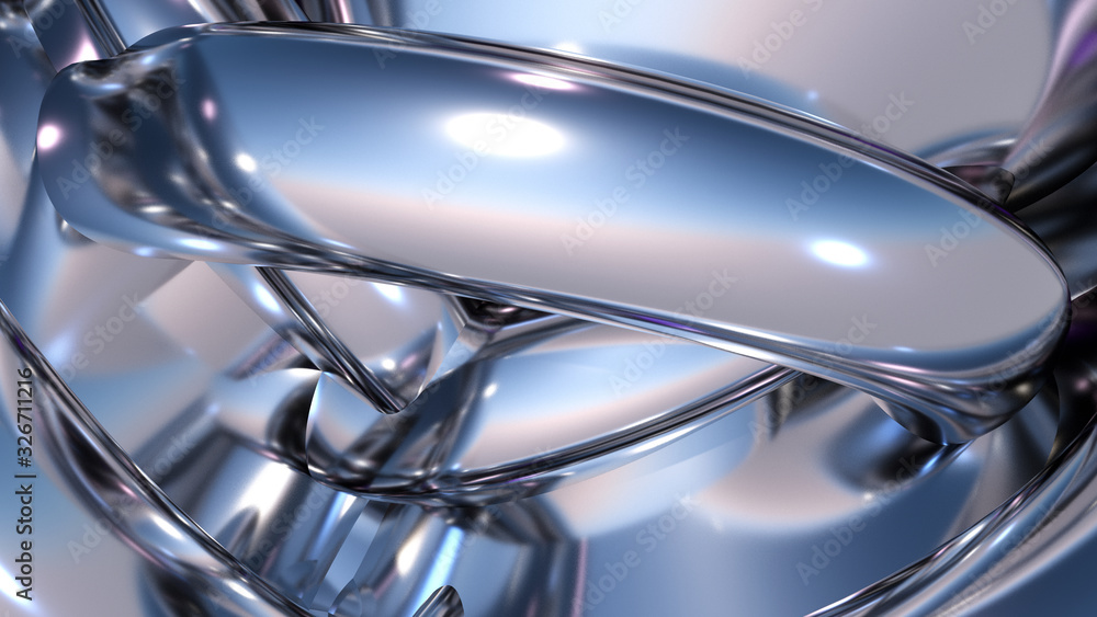 Aufkleber abstract background with heap or hank of metallic chrome pipes. 3d illustration