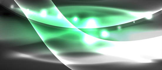 Abstract background. Shiny design neon waves with light effects, techno trendy design. Vector Illustration For Wallpaper, Banner, Background, Card, Book Illustration, landing page