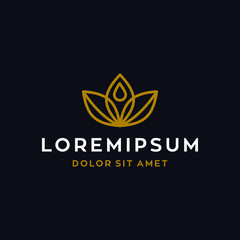 lotus logo flower vector symbol illustration design suitable for spa hotel or nature wellness business