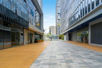 Fototapeta na wymiar Empty floor and office building in financial center, Shenzhen, China