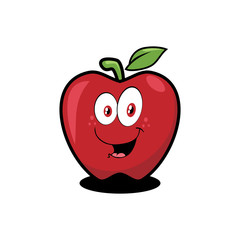 Illustration graphic vector of Cute Fruit - Apple, funny expression, kawaii style, fruit character, red apple vector.