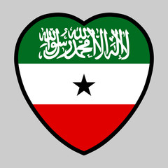 Obraz premium Republic of Somaliland Flag In Heart Shape Vector