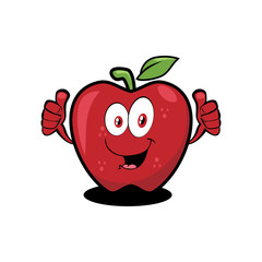 Illustration graphic vector of Cute Fruit - Apple, funny expression, kawaii style, fruit character, red apple vector.