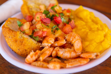 Acaraje, traditional Brazilian street food of Bahia.