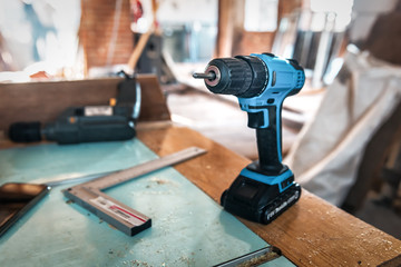 blue electric screw driver