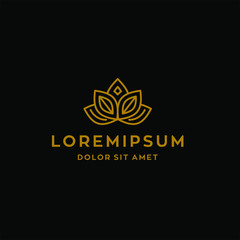 lotus logo flower vector symbol illustration design suitable for spa hotel or nature wellness business