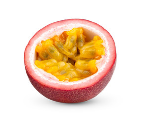 Passion fruit  on the white background. full depth of field