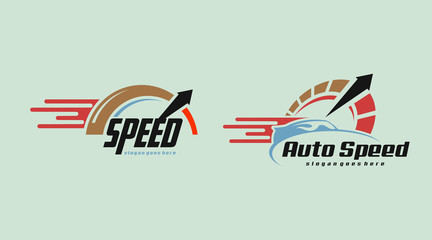 Flat speed logo concept vector. Retro  speed logo vector
