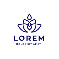 lotus logo flower vector symbol illustration design suitable for spa hotel or nature wellness business