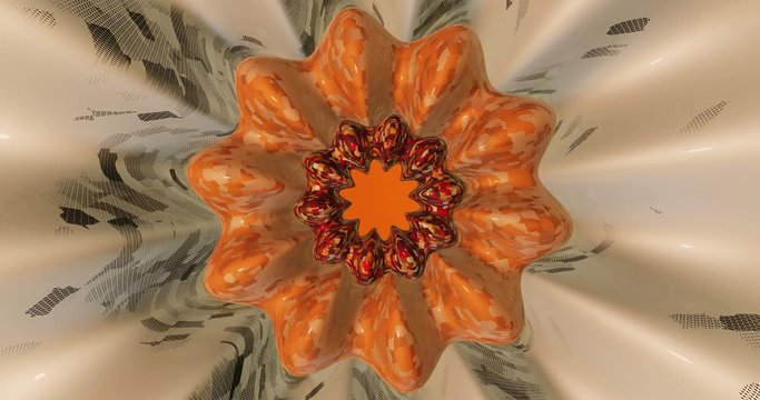 Orangene Blume, sanfte Bewegung im Sonnenlicht, 3D Video