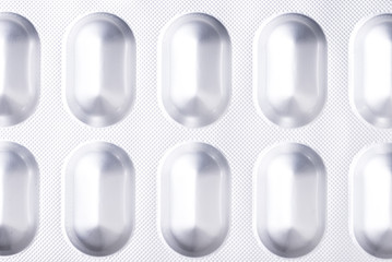 Aluminum foil pill package, close up