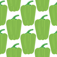 Geometric green pepper hand drawn backdrop. Bell pepper seamless pattern.