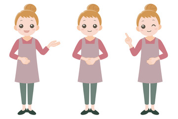 エプロンの女性