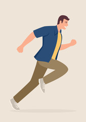 Fototapeta na wymiar Cartoon illustration of a man running