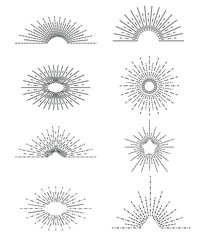 Sunburst vintage vector collection.