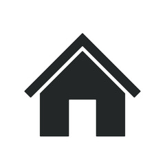 Home icon. House symbol. Simple flat shape building logo sign. Black silhouette isolated on white background. Vector illustration image.