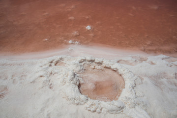 Fototapeta premium Pink salt lake in Torrevieja. Province of Alicante, Spain