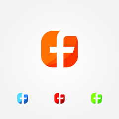 Obraz premium Letter F app style logo vector symbol