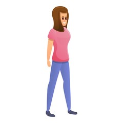 Fototapeta premium Adolescent girl icon. Cartoon of adolescent girl vector icon for web design isolated on white background