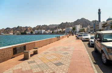 Obraz premium Gulf of Oman Promenade in the center of Mutrah, province of Muscat, Oman