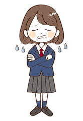 女性、学生、困惑