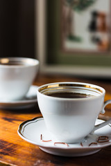 cup of coffee on a table