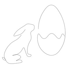 Easter bunny animal on white background. Vector illustration.
