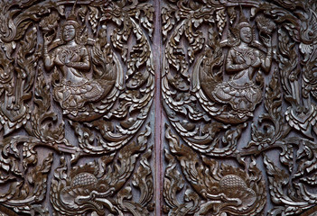 ancient stone carvings in temple