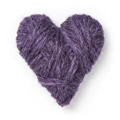Ein Herz aus Wolle, lila
