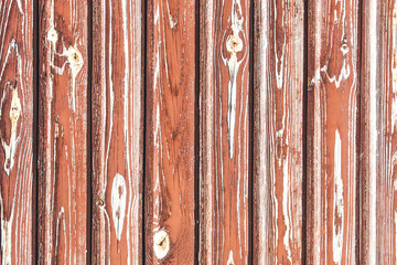 Red paint wooden wall. Wood desk background. Natural rustic hardwood board texture. Grunge old weathered surface.