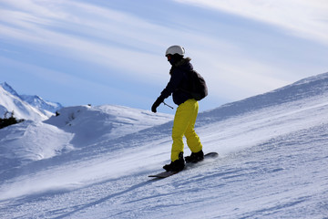 Snowboarder auf der Piste